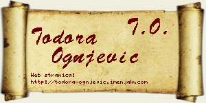 Todora Ognjević vizit kartica